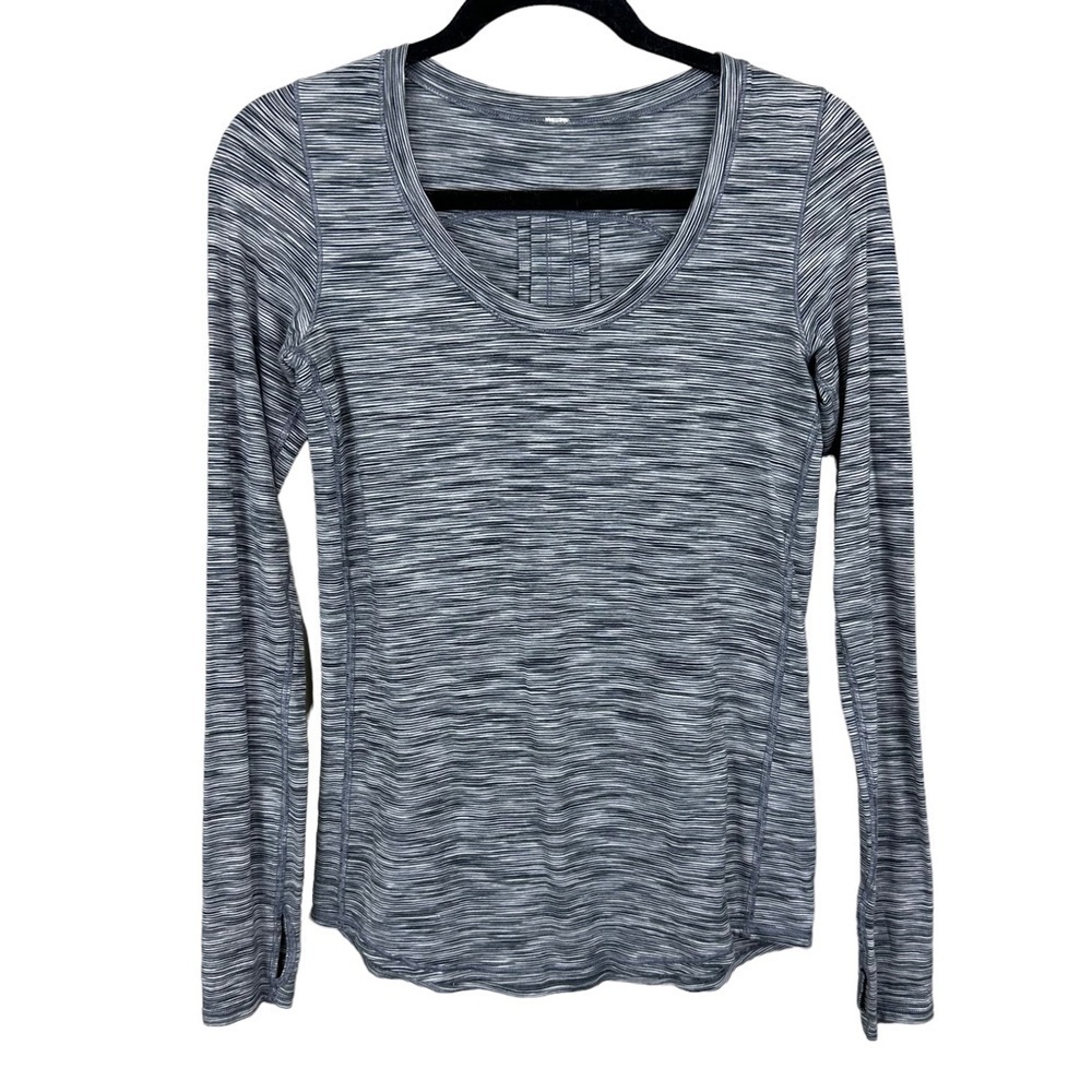 Lululemon Yogi Everyday Long Sleeve Space Dye White Black